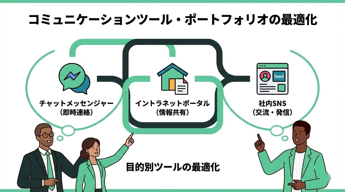 Slack・社内イントラ・社内SNSはどう使い分ける？最適なツールポートフォリオの考え方