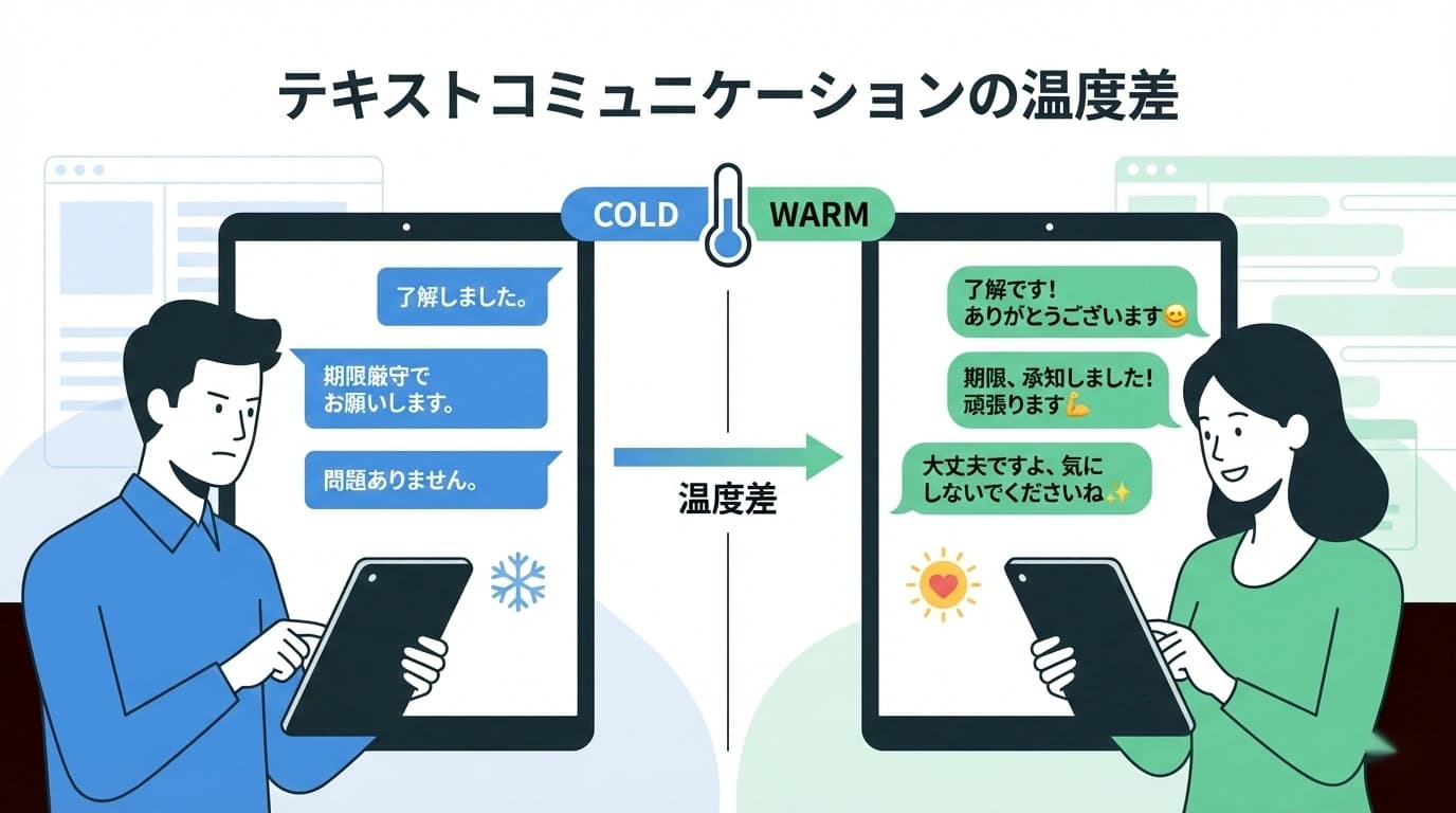 チャットが冷たいと感じるのはなぜ？テキストコミュニケーションの温度感を上げるコツ