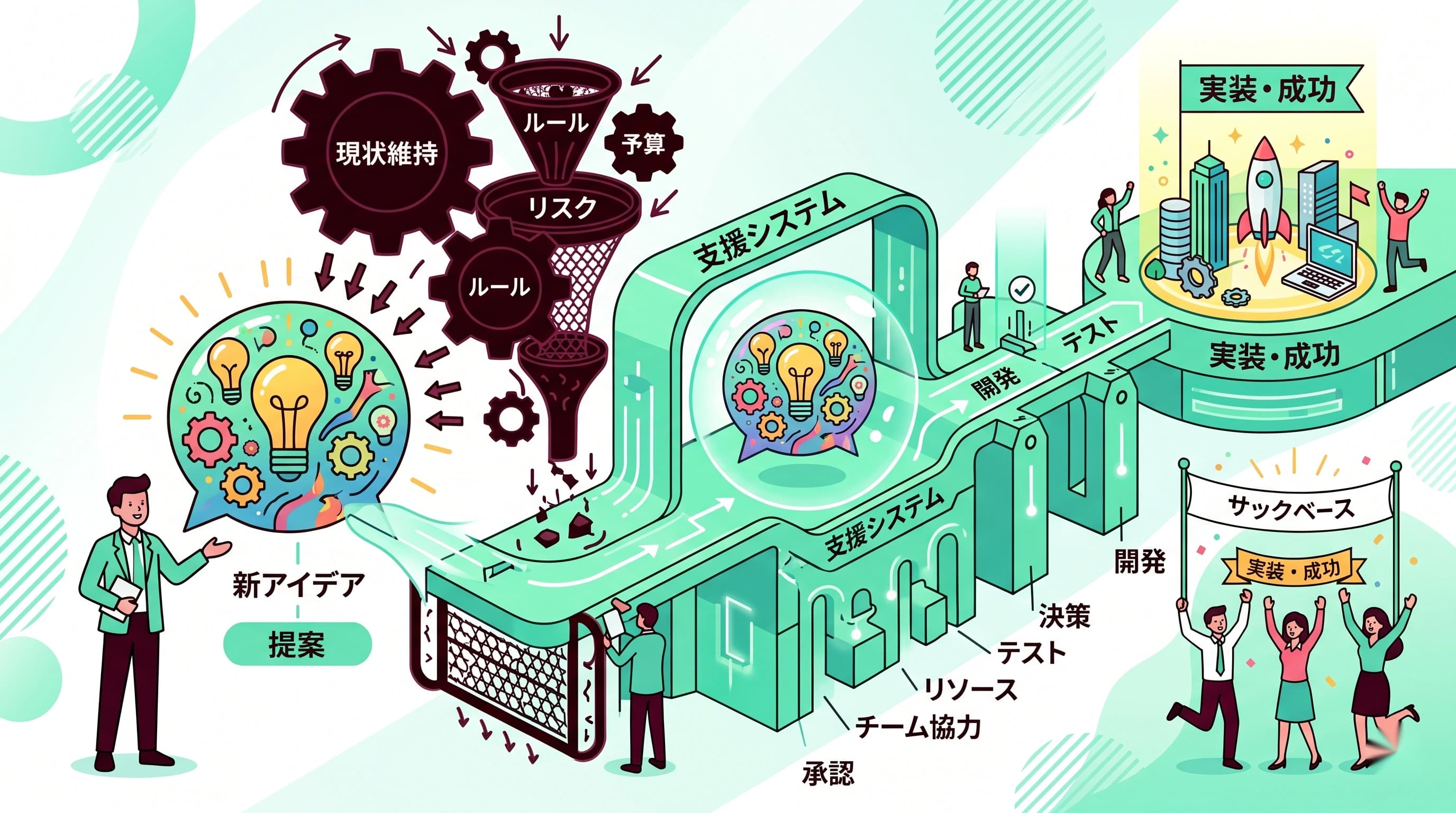 若手の斬新なアイデアを潰さないための社内システムの選び方